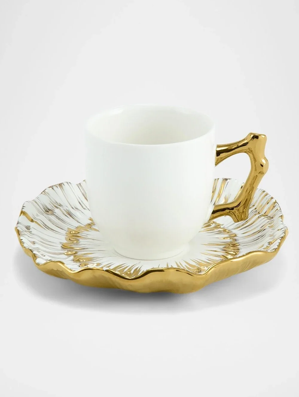 Michael Aram Anemone Demitasse Cup & Saucer Set with Stand.